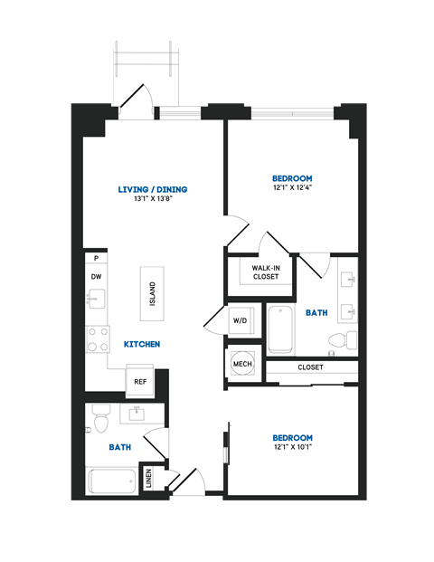 B03P Floor Plan at The Chase at Bryant Street, Washington