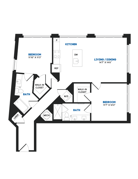 C02 Floor Plan at The Chase at Bryant Street, Washington District of Columbia