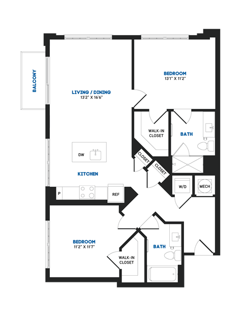 C07 Floor Plan at The Chase at Bryant Street, Washington, 20002