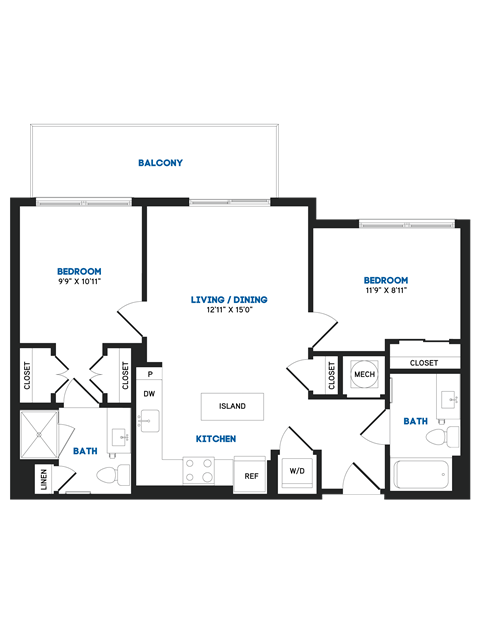C12A Floor Plan at The Chase at Bryant Street, Washington, DC