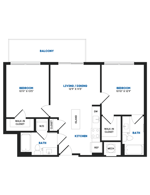 C12B Floor Plan at The Chase at Bryant Street, Washington, DC 20002
