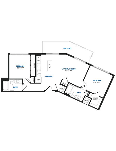 C14PH Floor Plan at The Chase at Bryant Street, Washington District of Columbia