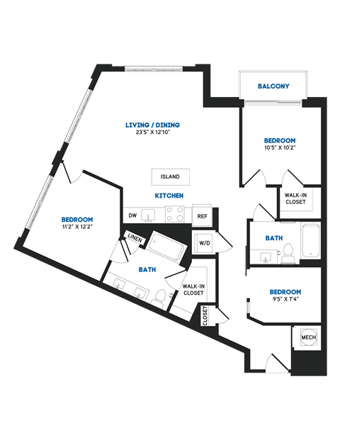 D01 Floor Plan at The Chase at Bryant Street, District of Columbia