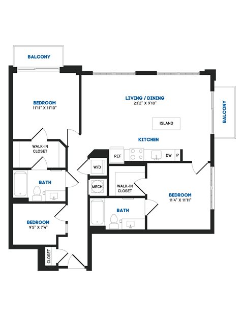 D02 Floor Plan at The Chase at Bryant Street, Washington