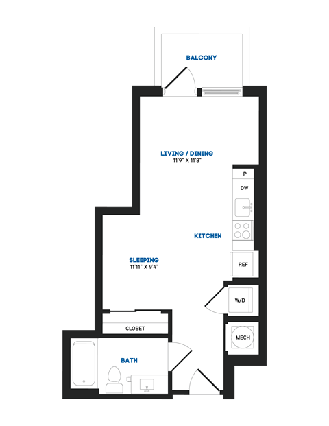S01AP Floor Plan at The Chase at Bryant Street, Washington