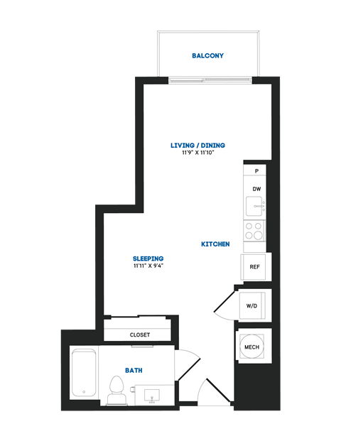 S01A Floor Plan at The Chase at Bryant Street, Washington District of Columbia