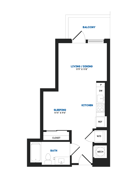 S01P Floor Plan at The Chase at Bryant Street, District of Columbia, 20002