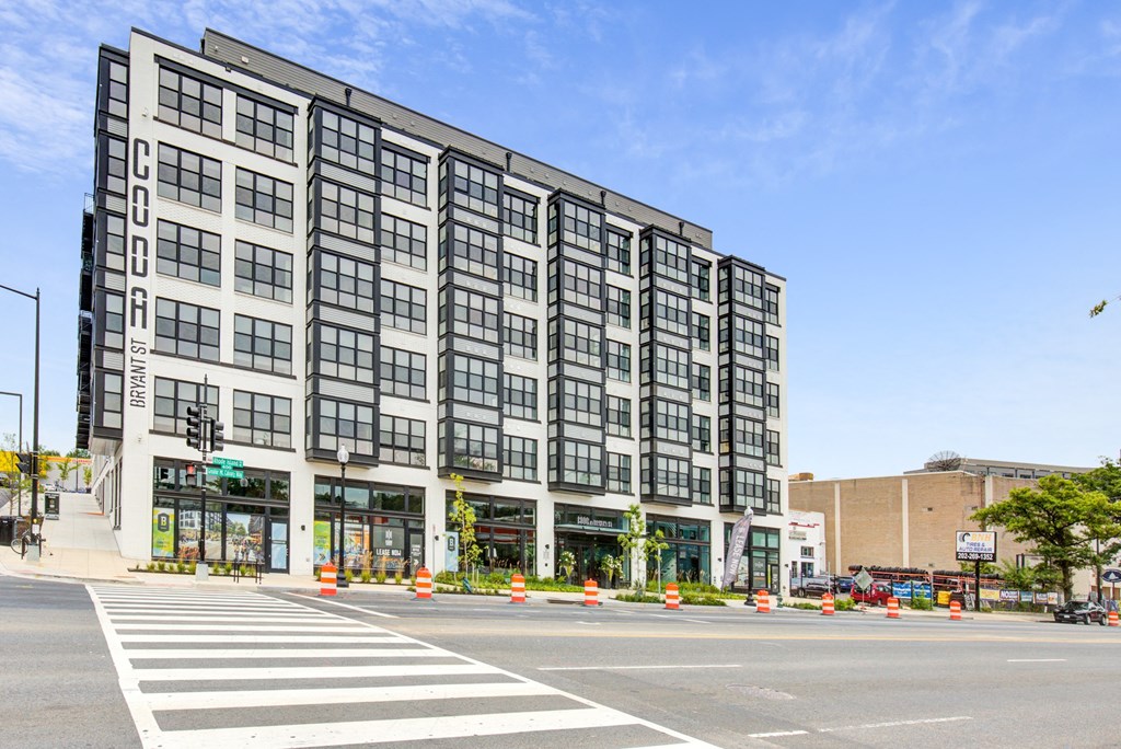 a tall building with a street in front of it at Coda at Bryant Street, Washington, 20002