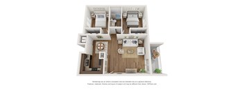 2Bed 1Bath Floor Plan at Country Woods, Ogden, 84401