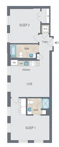 an illustration of a floor plan of a small house