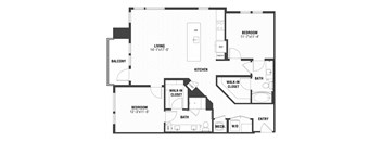 B3 Floor Plan at The William, Chantilly, 20152
