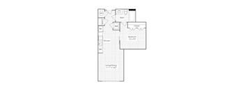 1 Bed 1 Bath Floorplan N at Dock 79, District of Columbia, 20003