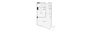 1 Bed 1 Bath Floorplan k at Dock 79, Washington, District of Columbia