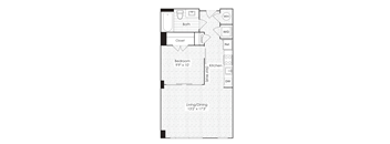 1 Bed 1 Bath Floorplan J at Dock 79, Washington