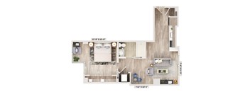 A7A Floor Plan at Elysium Fourteen Apartments in Washington, DC 20009