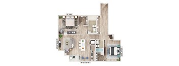 B7B Floor Plan at Elysium Fourteen Apartments in Washington, DC 20009