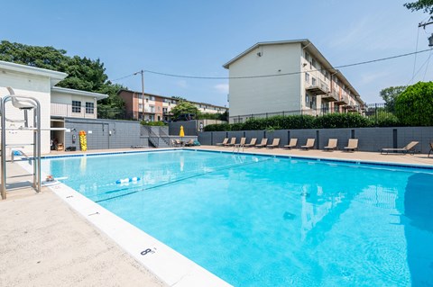 the swimming pool at our apartments