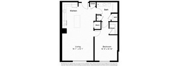 1 bed 1 bath floorplan V at Fort Totten Square, Washington