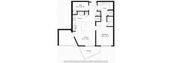 1 bedroom 1 bathroom floorplan D at Fort Totten Square, Washington DC
