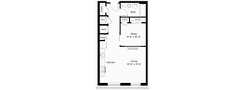 1 bed 1 bath floorplan M at Fort Totten Square, Washington DC, 20011