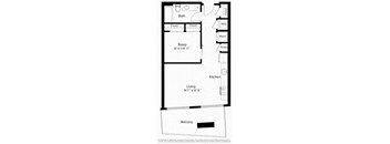 1 bed 1 bath floorplan E at Fort Totten Square, Washington, 20011