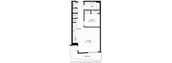 1 bed 1 bath floorplan O at Fort Totten Square, Washington