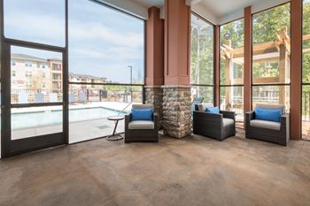 A Room With a Stone Pillar at The Aster Apartments, Cary, 27519