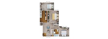 3 bed 1 bath C1 Floor Plan at The Fields of Bethesda, Chevy Chase, Maryland