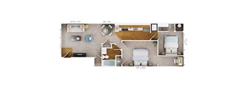 2 bed 1 bath B3 Floor Plan at The Fields of Bethesda, Chevy Chase, 20815