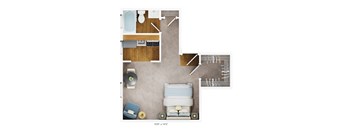 Studio 1 bath S1 Floor Plan at The Fields of Bethesda, Chevy Chase, MD