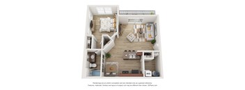 1 Bedroom Floor Plan at Florentine Villas, Utah, 84047