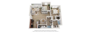 2 Bedroom Floor Plan at Florentine Villas, Midvale, UT 84047