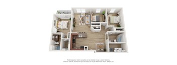 3 Bedroom Floor Plan at Florentine Villas, Midvale, UT