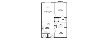 1 bed 1 bath A2ad Floor Plan at 800 Carlyle, Alexandria, 22314