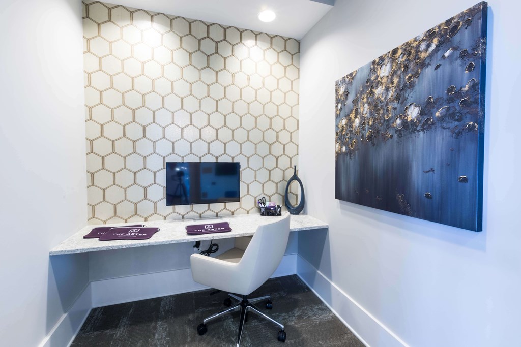 A White Desk And a Chair at The Aster Apartments, Cary, NC