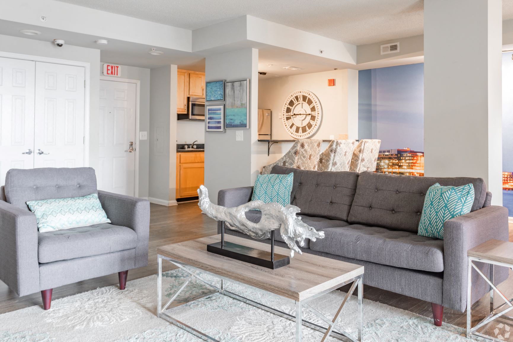 Living Room Interior at The Redwood, Maryland, 21201