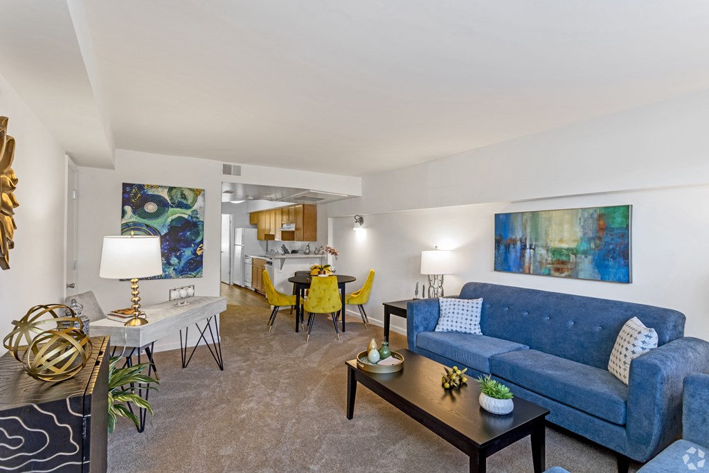 Living Room With Dining Area at The Fields of Bethesda, Chevy Chase, Maryland