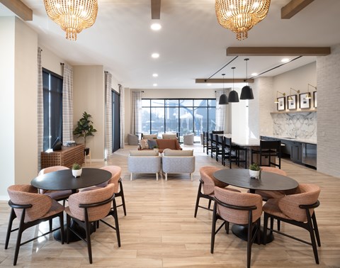 A modern dining area at The William, Chantilly, VA