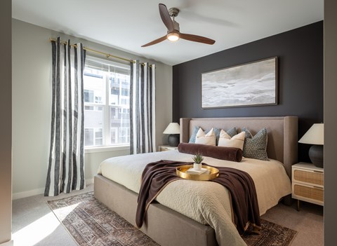 Bedroom With Ceiling Fan at The William, Chantilly, VA 20152