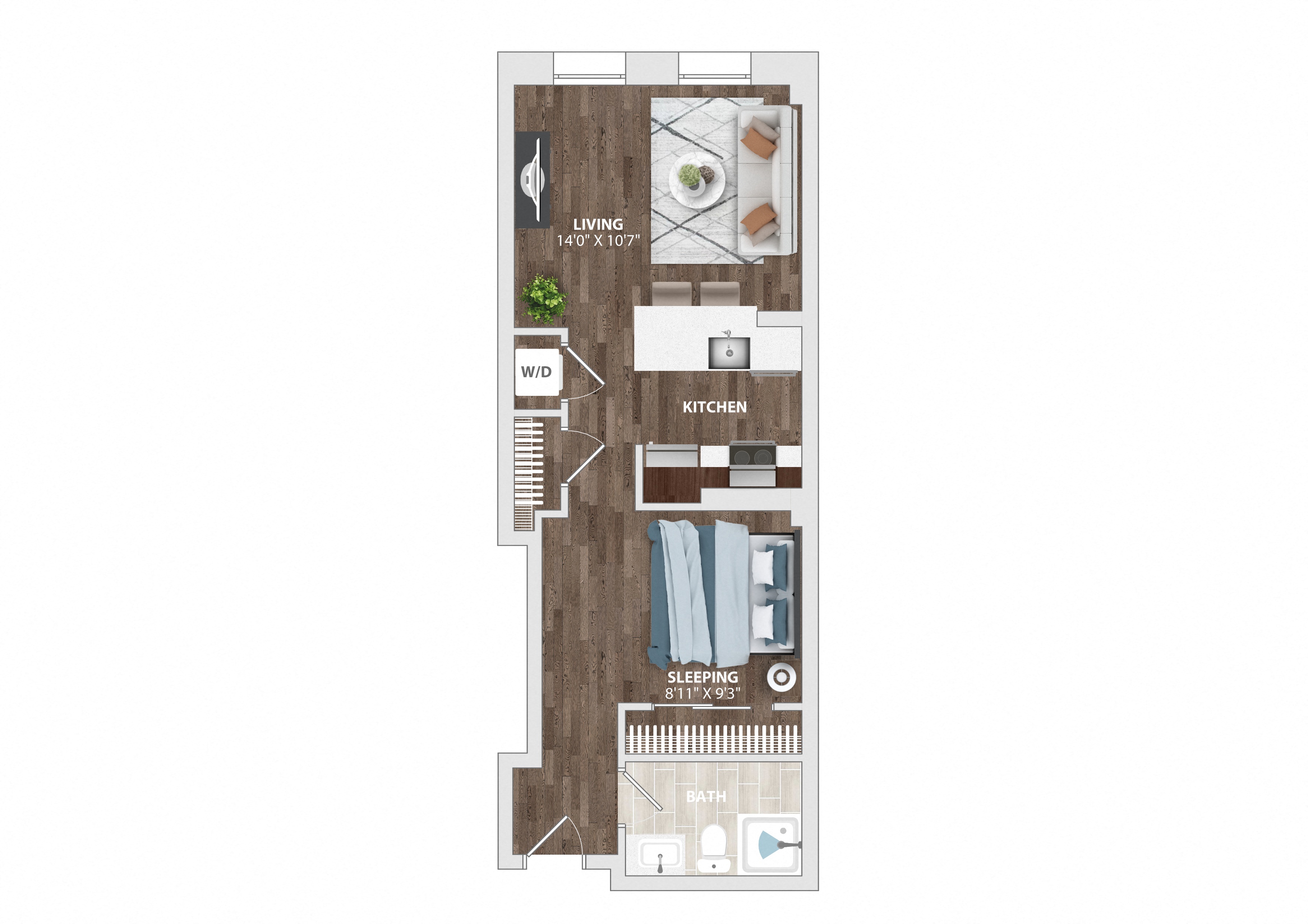 bedroom floor plan | the residences at sawmill park  at The Harriet at the Equitable Building, Baltimore