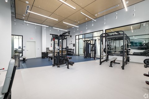A spacious gym with a variety of equipment at Jayde Parkside, District of Columbia, 20019