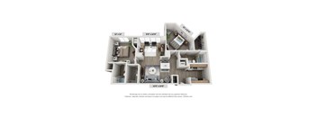Jefferson 2 BR Floor Plan at Lincoln Old Town, Alexandria, 22314