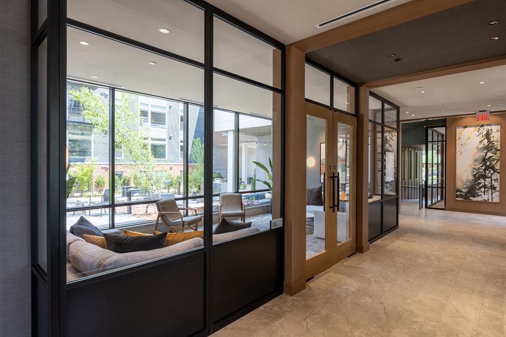 a view of the lobby from inside the building at Brentford at The Mile, Tysons, 22102