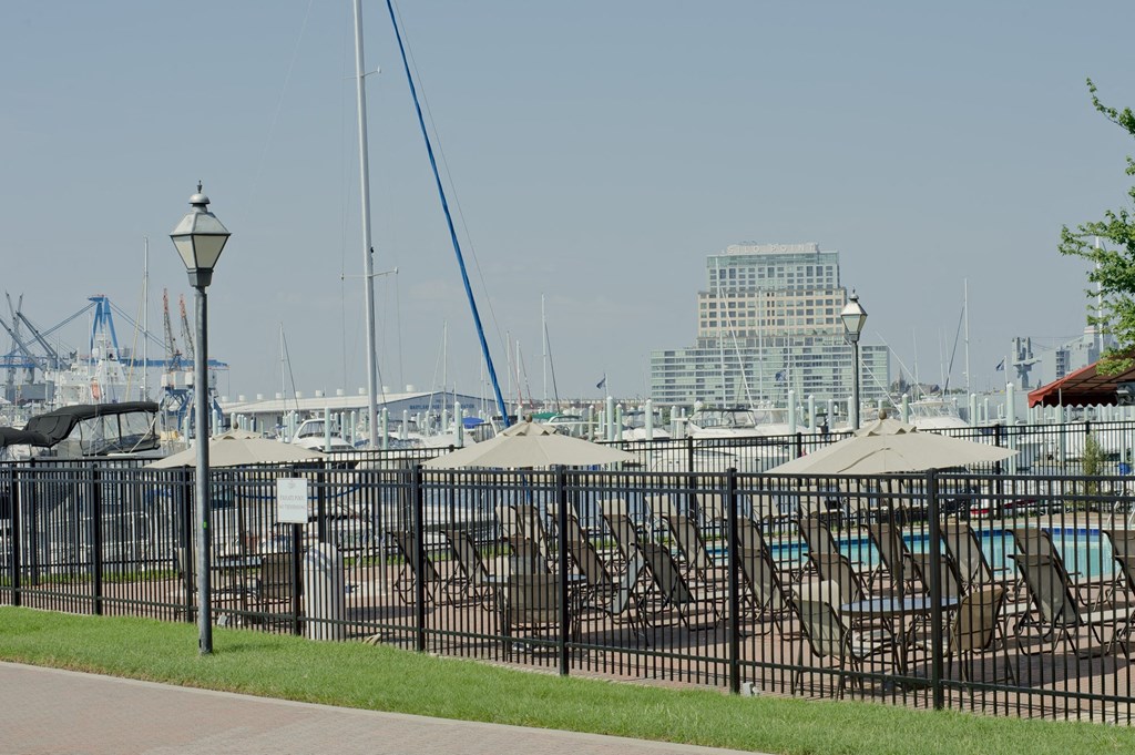 a view of a marina with boats in the water at Tindeco Wharf, Baltimore, MD 21224