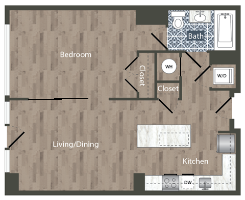A6A Floor Plan at Park Kennedy, Washington