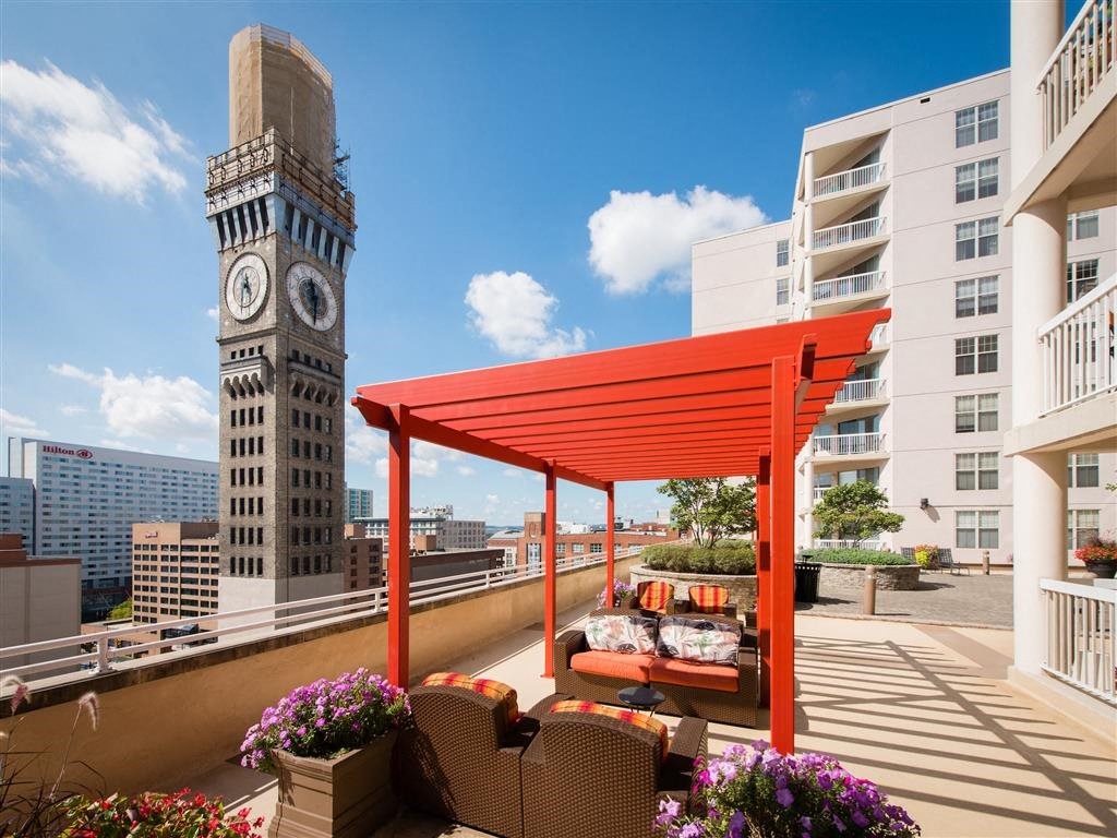 Shaded Rooftop Lounge at The Redwood, Baltimore, MD