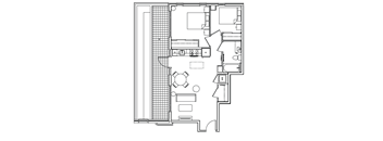 B1B Floor Plan at Madison House, Washington, DC