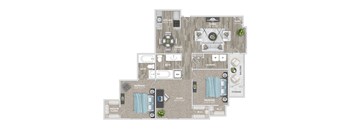 a floor plan of a 3 bedroom apartment at St. Andrews Reserve, Wilmington, NC