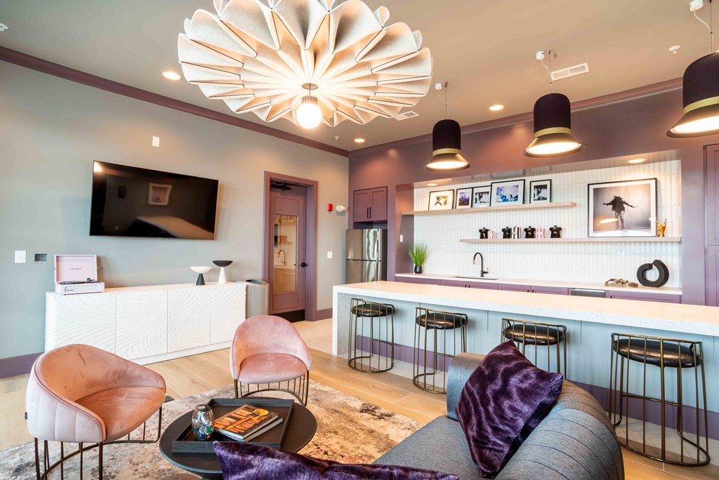 bar and couch in the perch at the Metropolitan at the Riverwalk at Wilmington NC