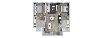B2B-B2BM Floor Plan at Jayde Parkside, Washington, DC 20019